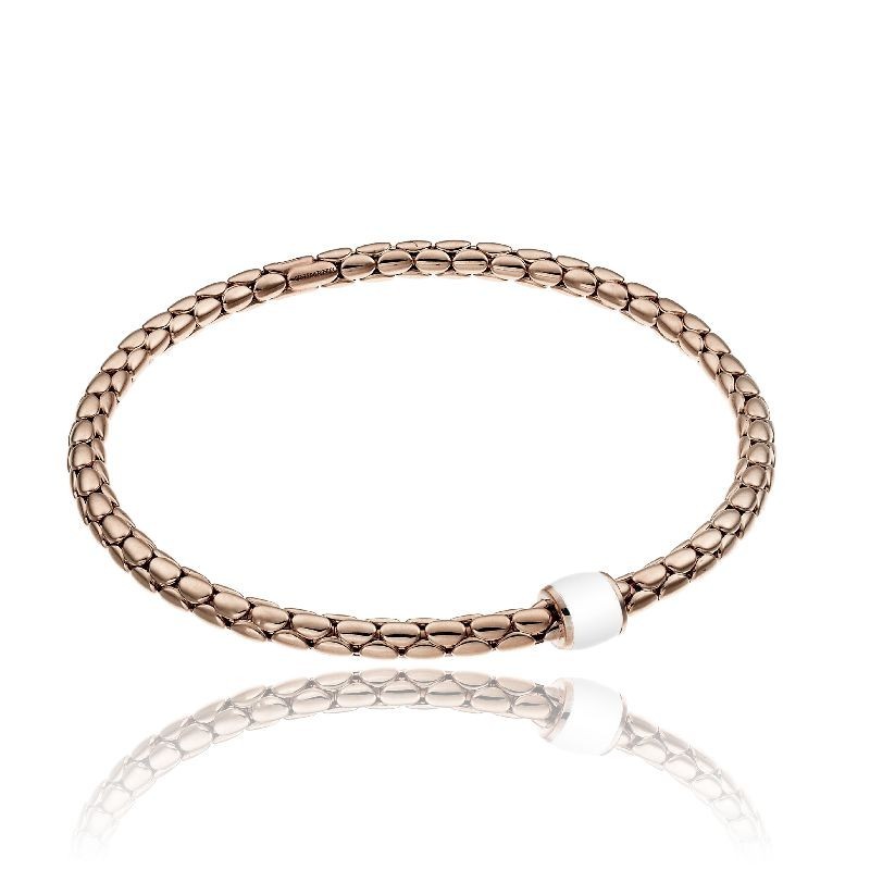 Stretch Spring stretchable rose gold bracelet with agate.
